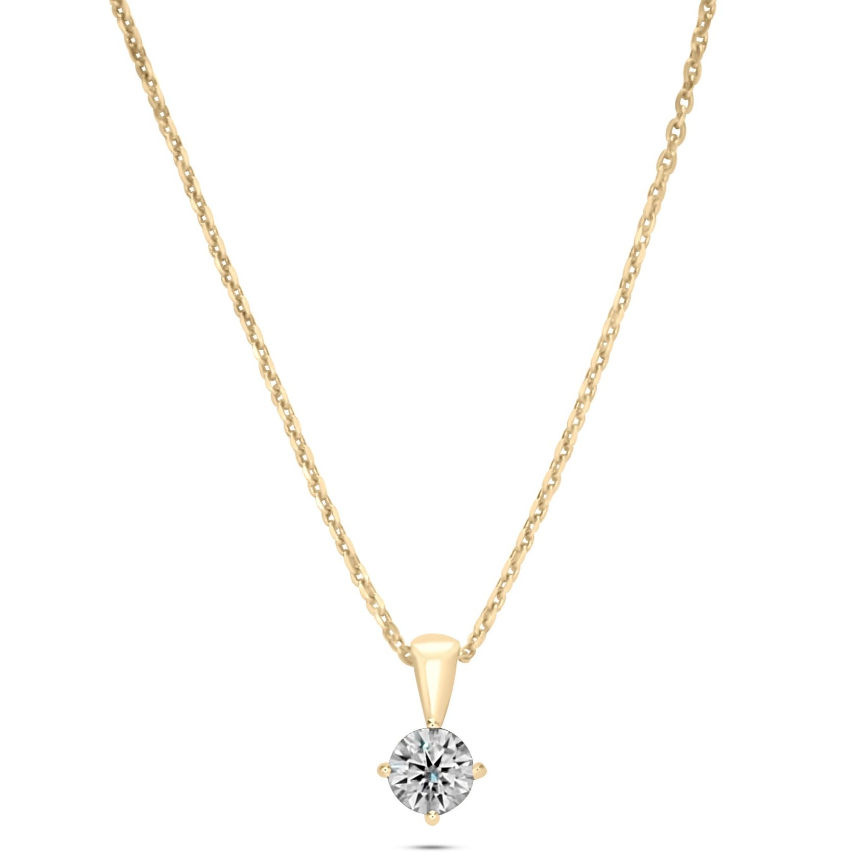 Diamond Solitaire Necklace - Platinum