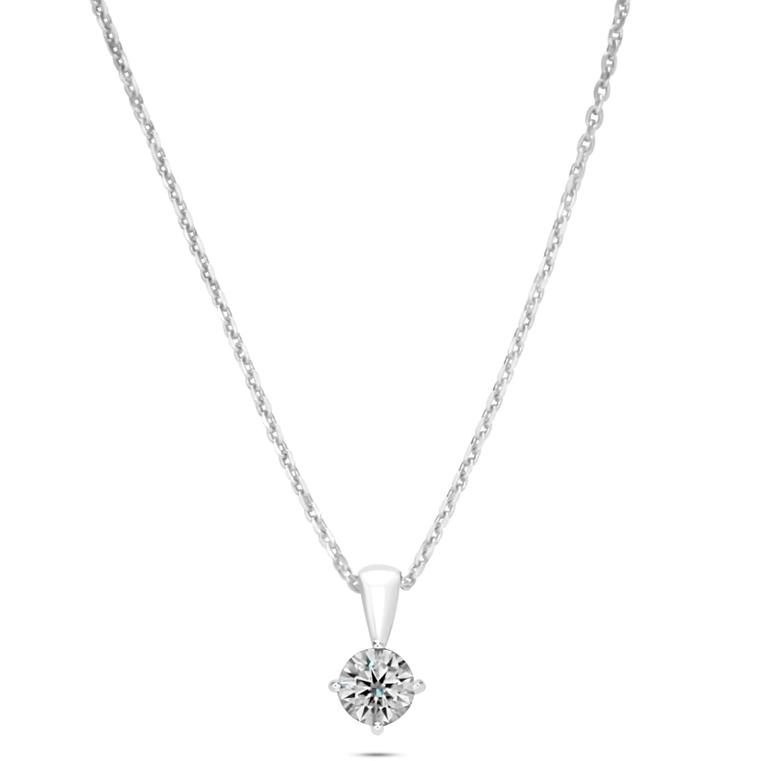 Diamond Solitaire Necklace - Platinum