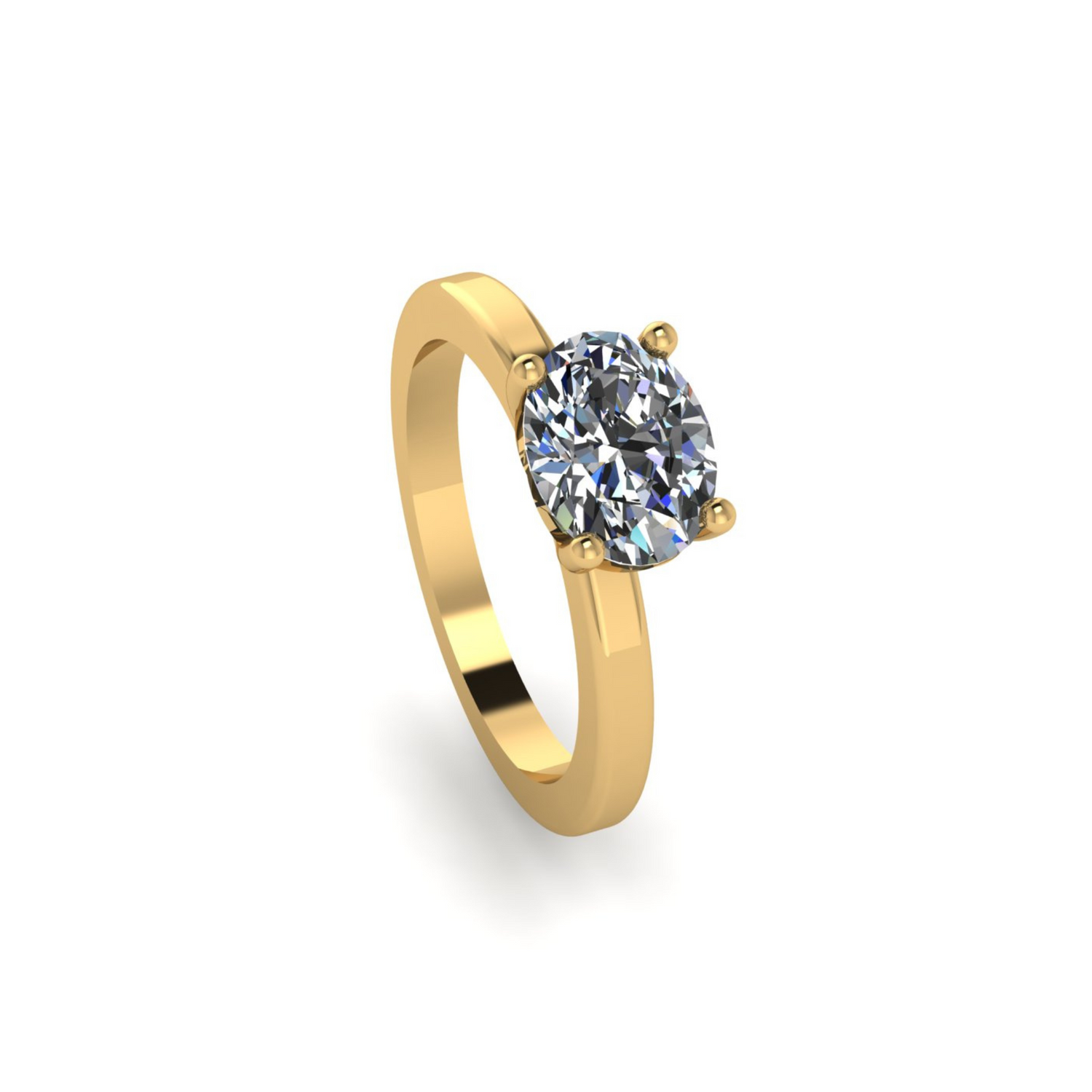 Floris Oval Landscape Diamond Plain Band Ring