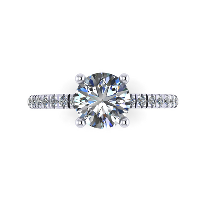 Floris Round Diamond Ring With Diamonds on Shoulder