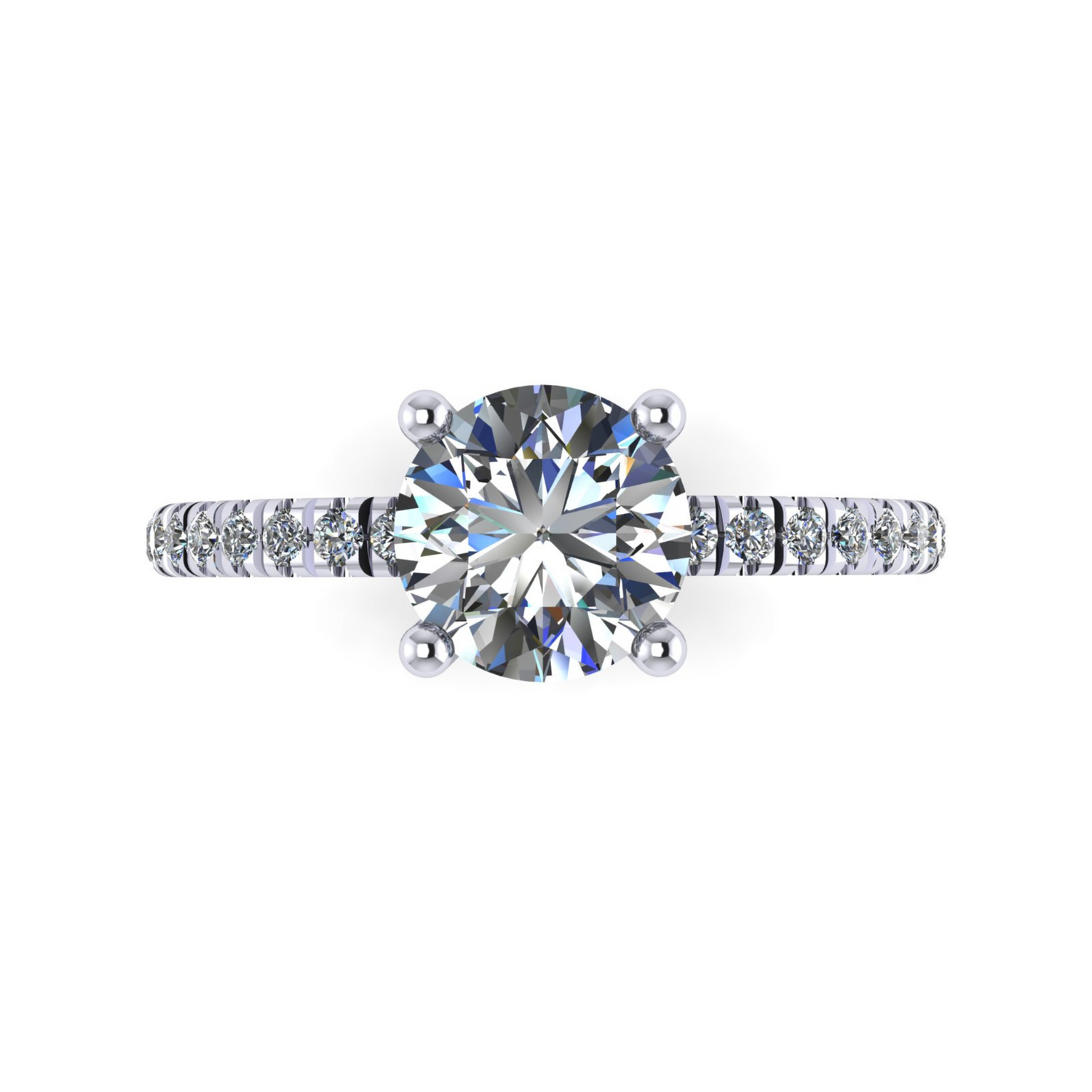 Floris Round Diamond Ring With Diamonds on Shoulder