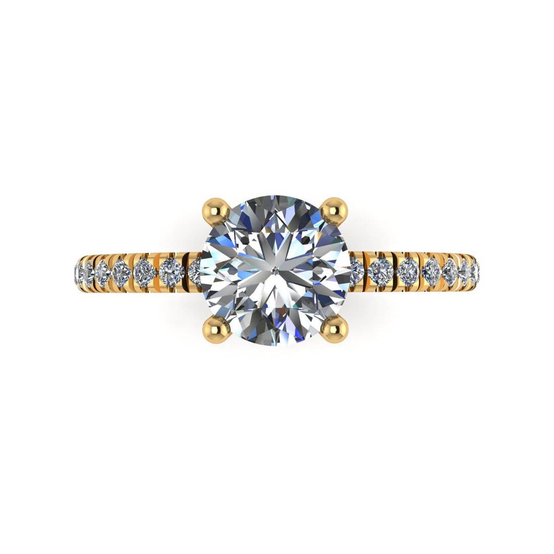 Floris Round Diamond Ring With Diamonds on Shoulder