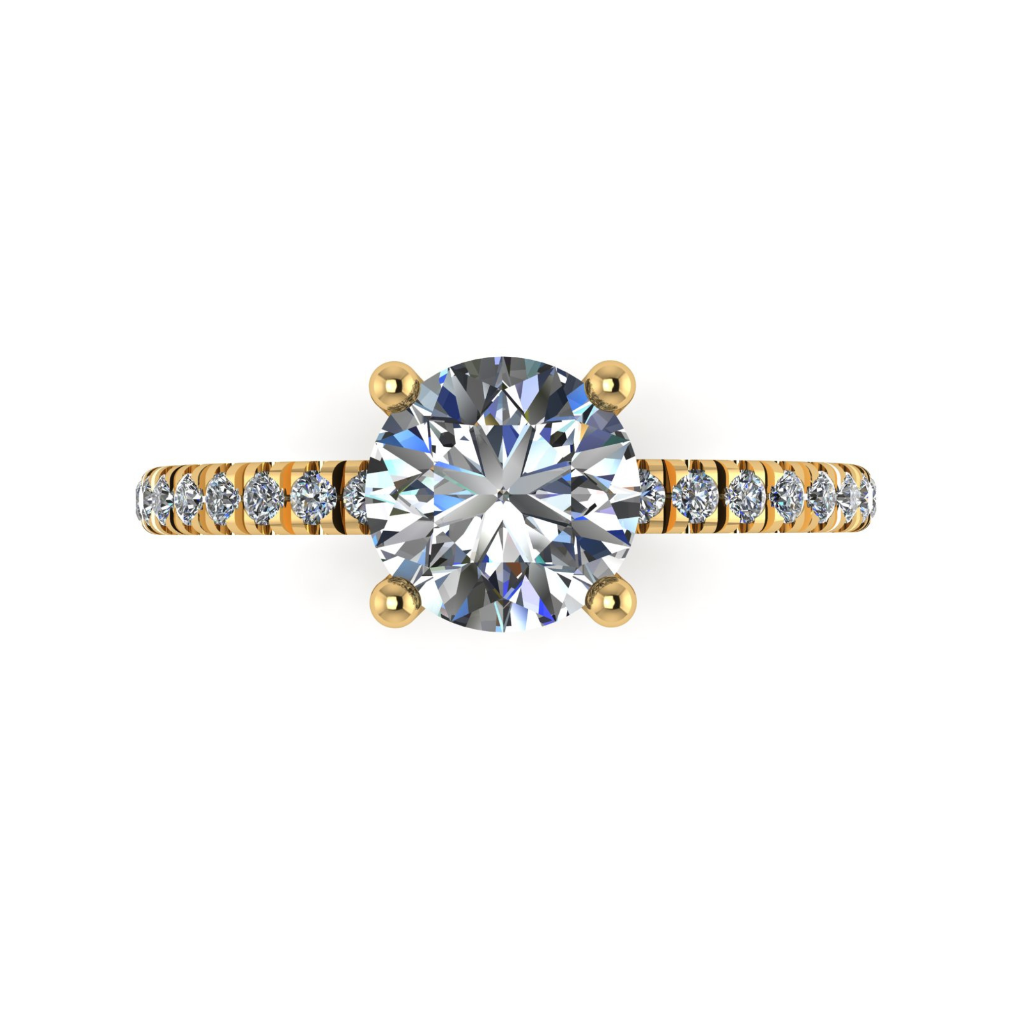 Floris Round Diamond Ring With Diamonds on Shoulder