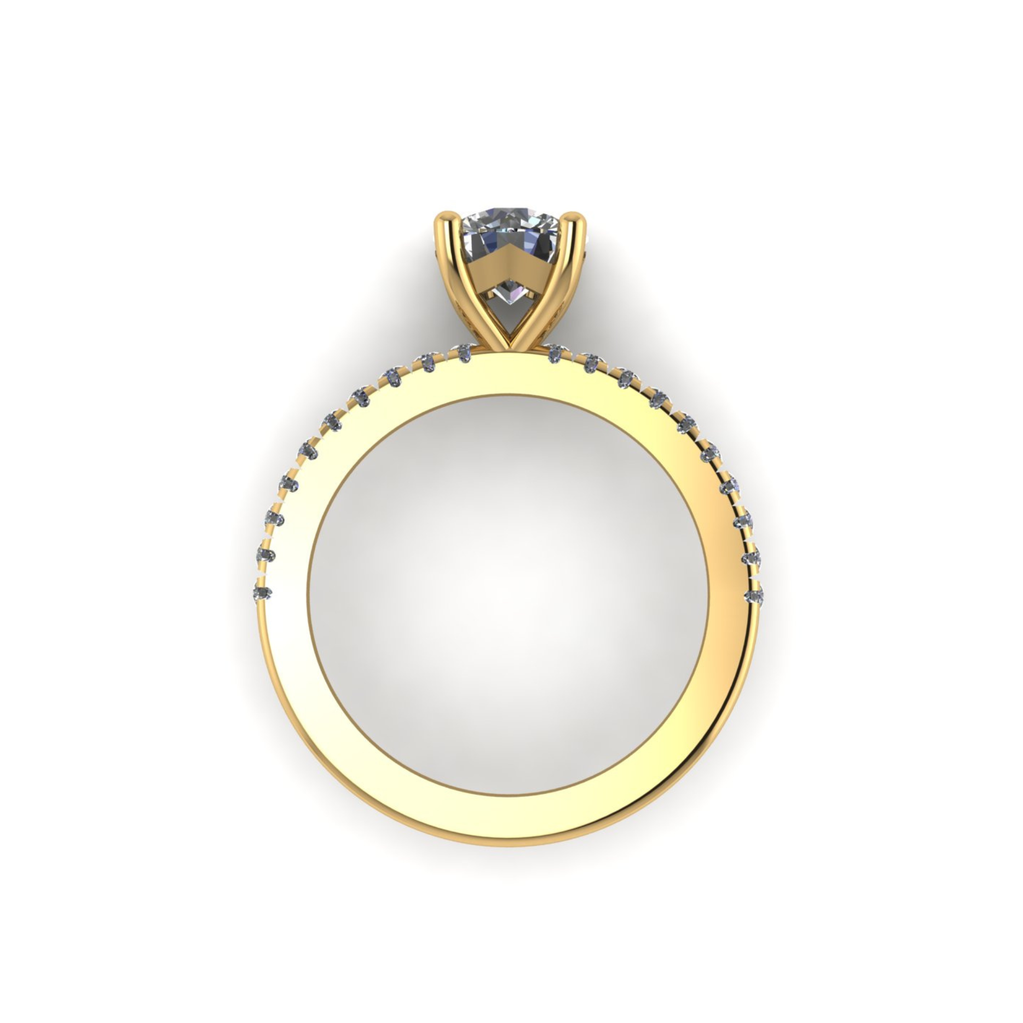 Floris Round Diamond Ring With Diamonds on Shoulder