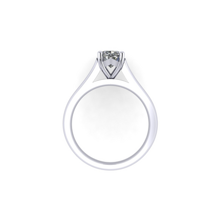 Serenity Oval Diamond Plain Band Ring