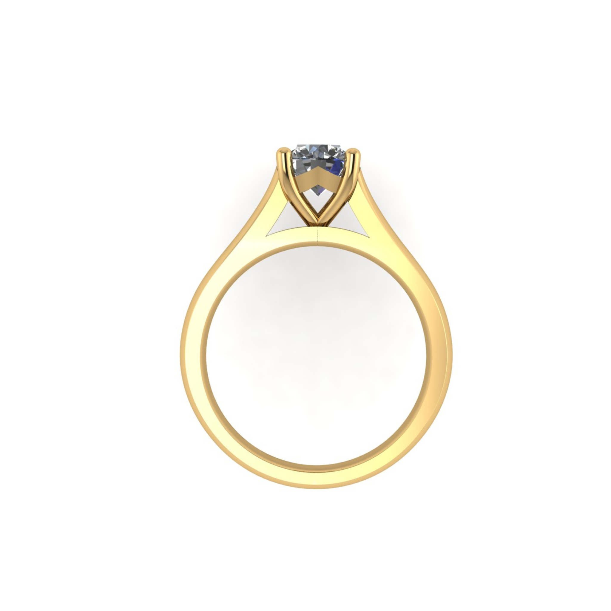 Serenity Round Diamond Plain Band Ring