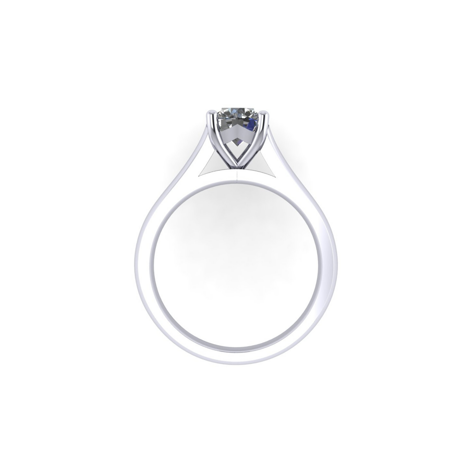 Serenity Round Diamond Plain Band Ring