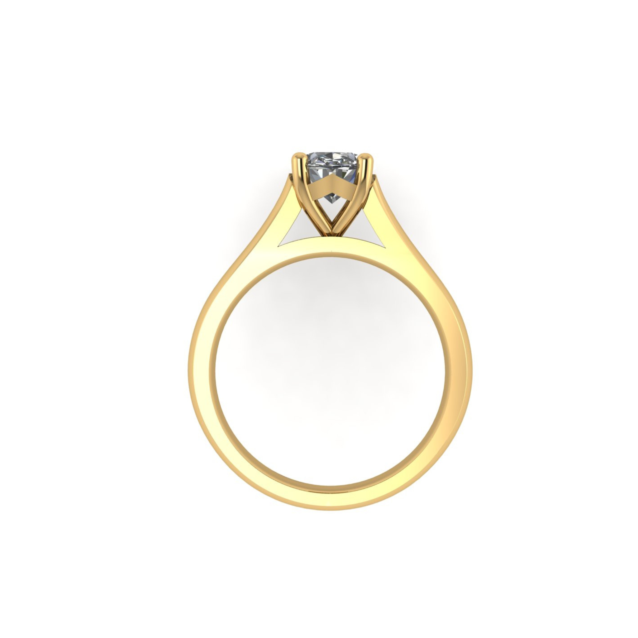 Serenity Oval Diamond Plain Band Ring