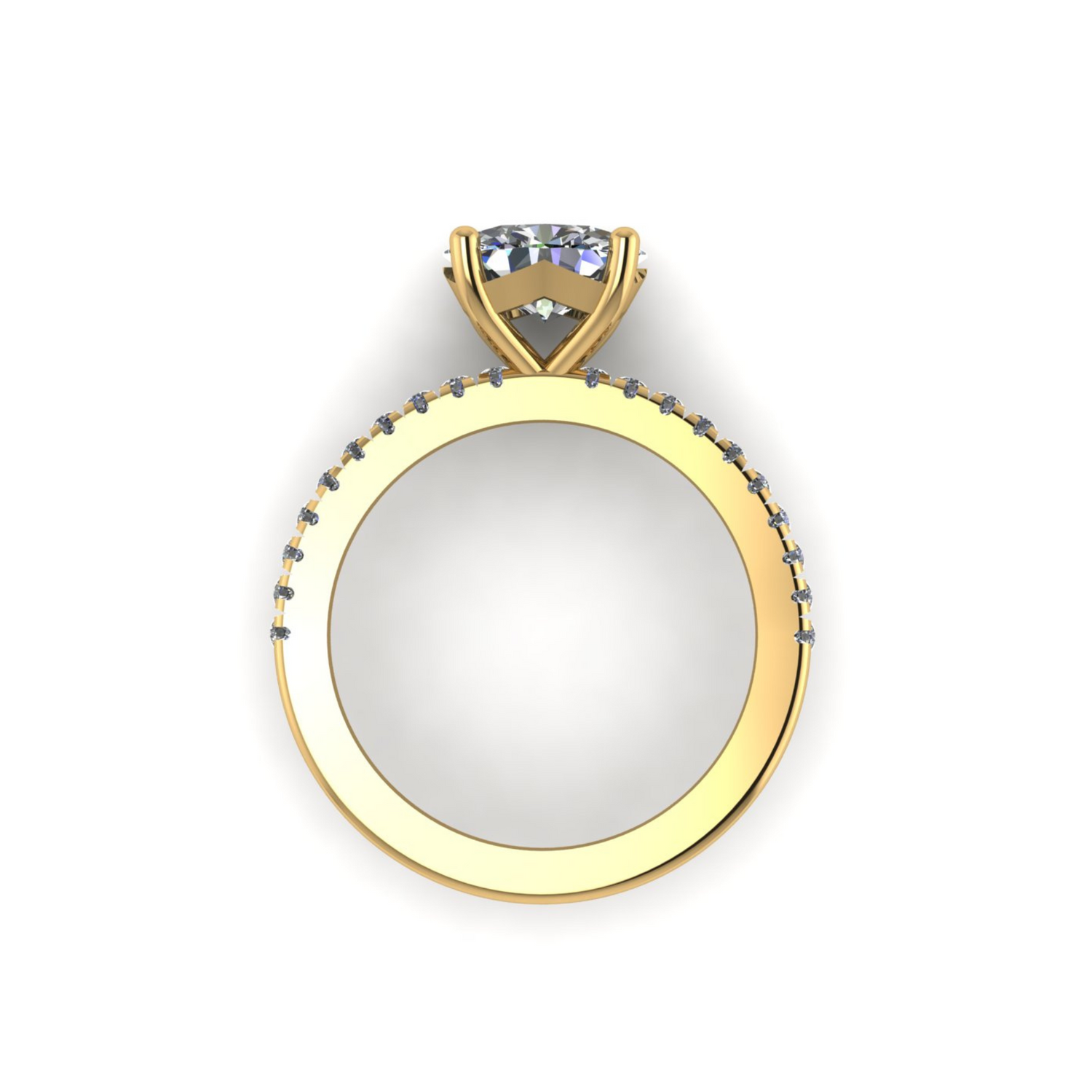 Floris Oval Landscape Diamond Ring With Diamonds on Shoulder