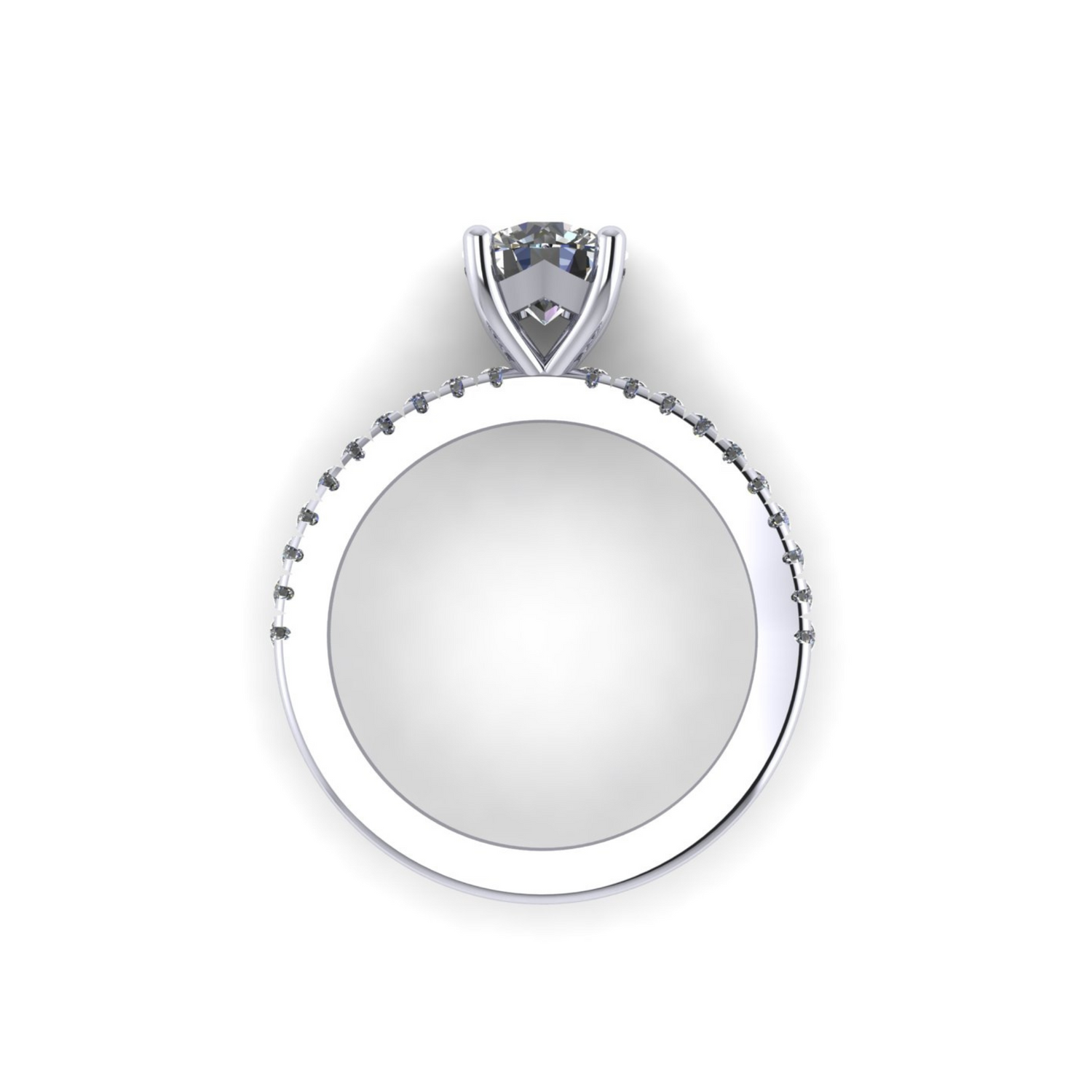 Floris Round Diamond Ring With Diamonds on Shoulder